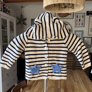 GAP Kids Navy and White Striped Sweater